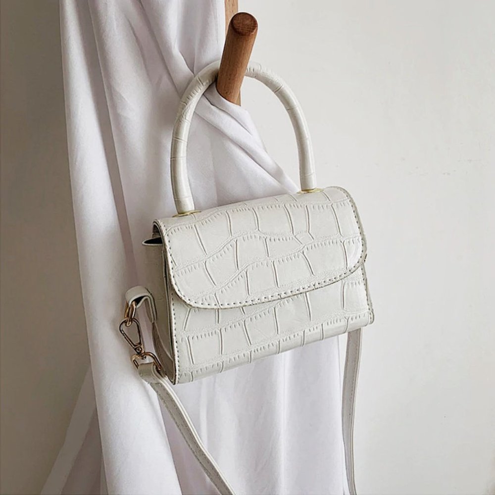 White Crocodile Handbag